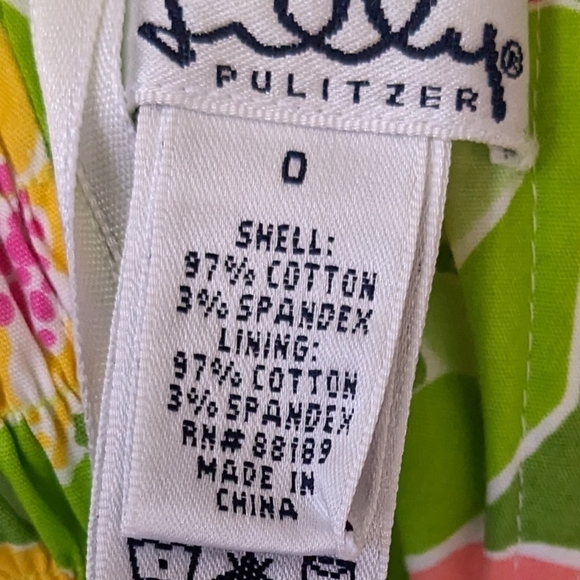 Lilly Pulitzer strapless wrap floral pink green dress size 0 - Picture 7 of 9